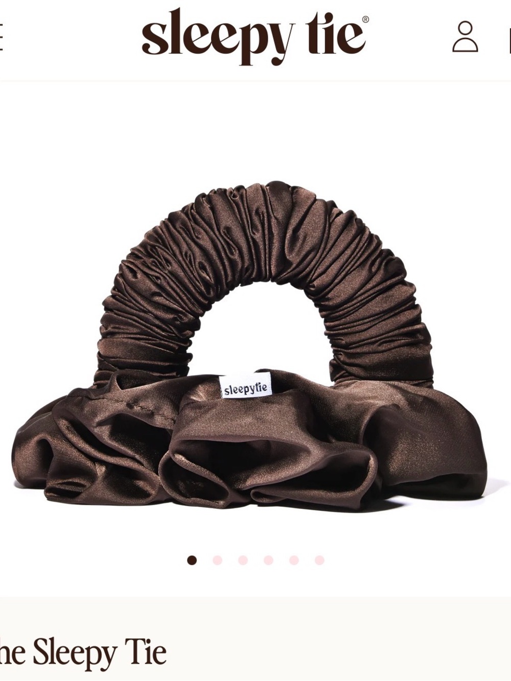 The sleepy tie Satin Scrunchie Handle Bag in Chocolate Brown Espresso